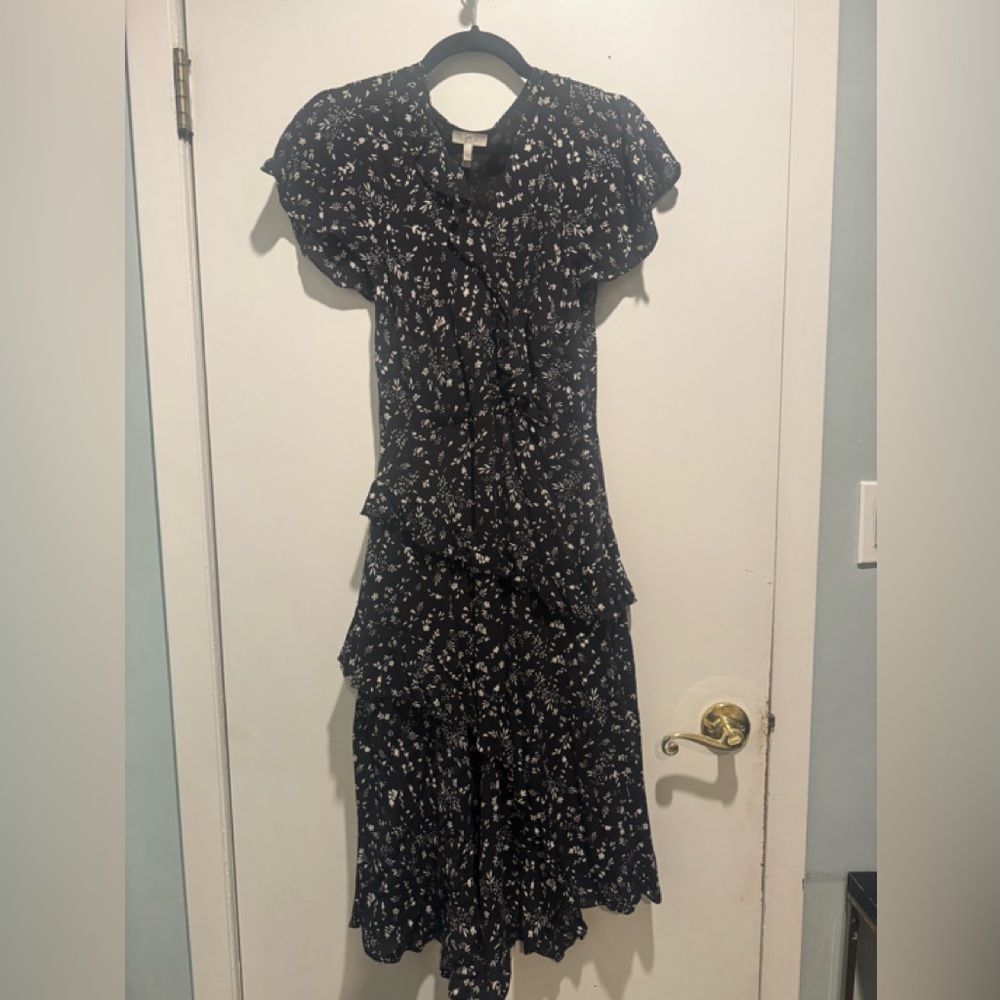 Joie Orita Ruffle Dress in Caviar